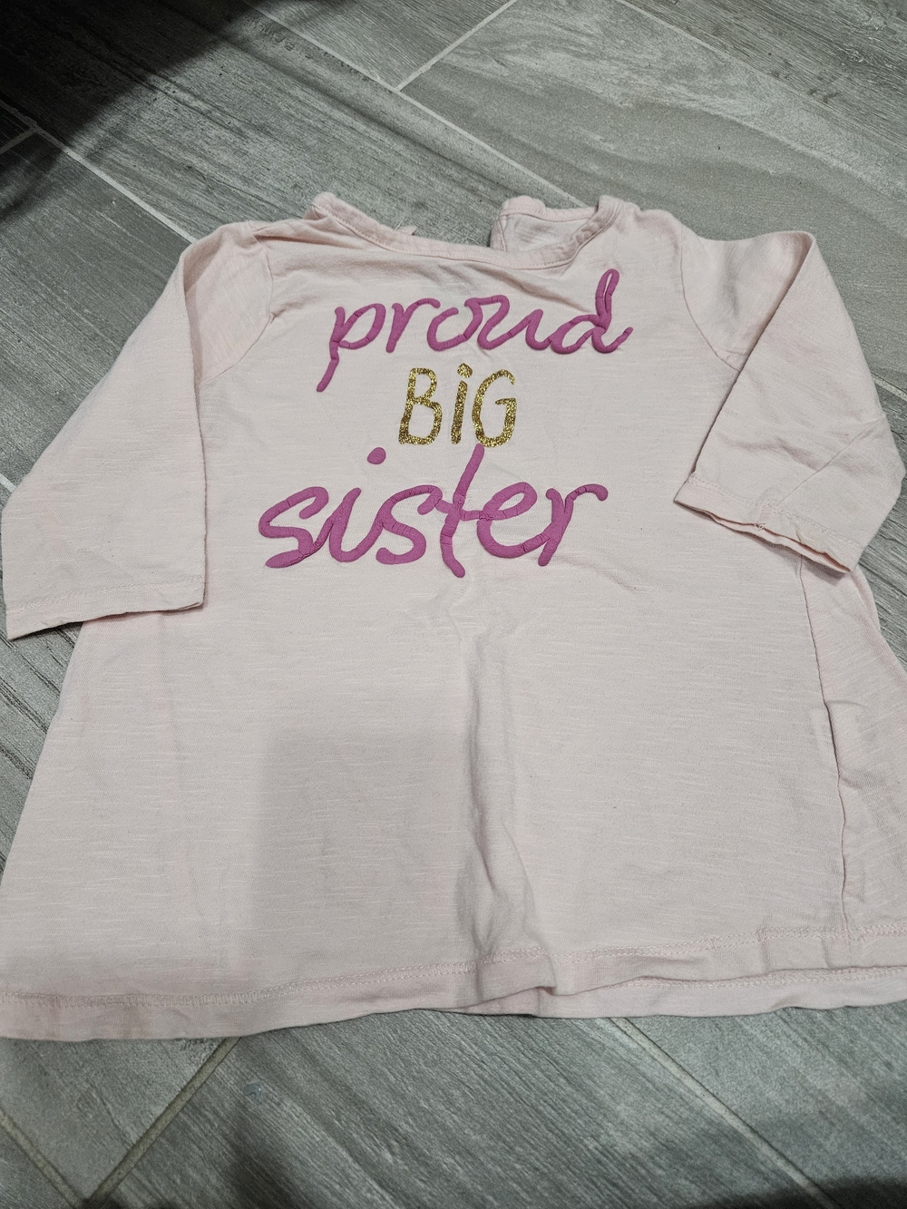 Pink "Proud Big Sister" Top for Kids